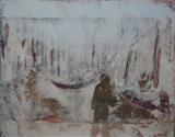 Waiting{Just In Case] by Kelvin Burr, Painting, Lime, Marble Dust , Pigment, Watercolour,Wax Soap